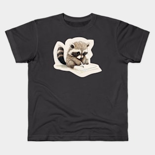 Raccoon artist Kids T-Shirt